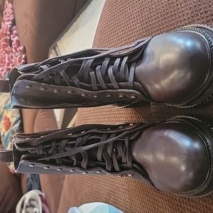 Brown moto boots